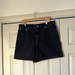 Everlane Black High-Waist Denim Shorts